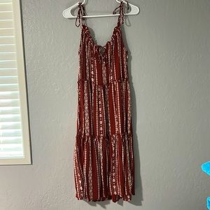 NWT Tribal Print Tiered Midi Dress